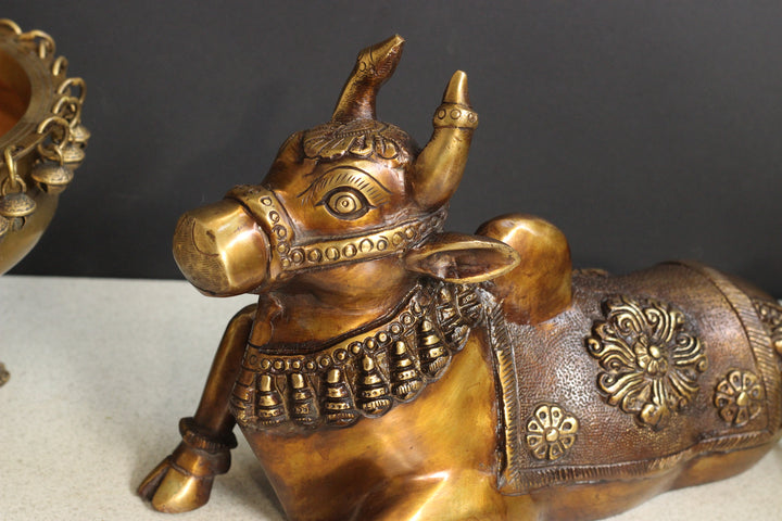 Brass Nandi Carving Work