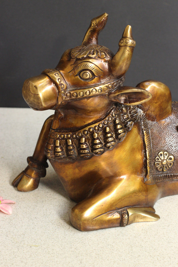 Brass Nandi Carving Work