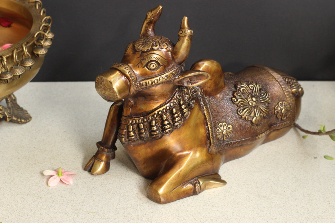 Brass Nandi Carving Work