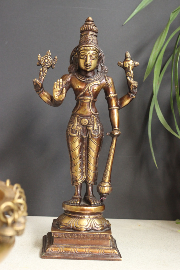 Brass Standing Vishnu 12''