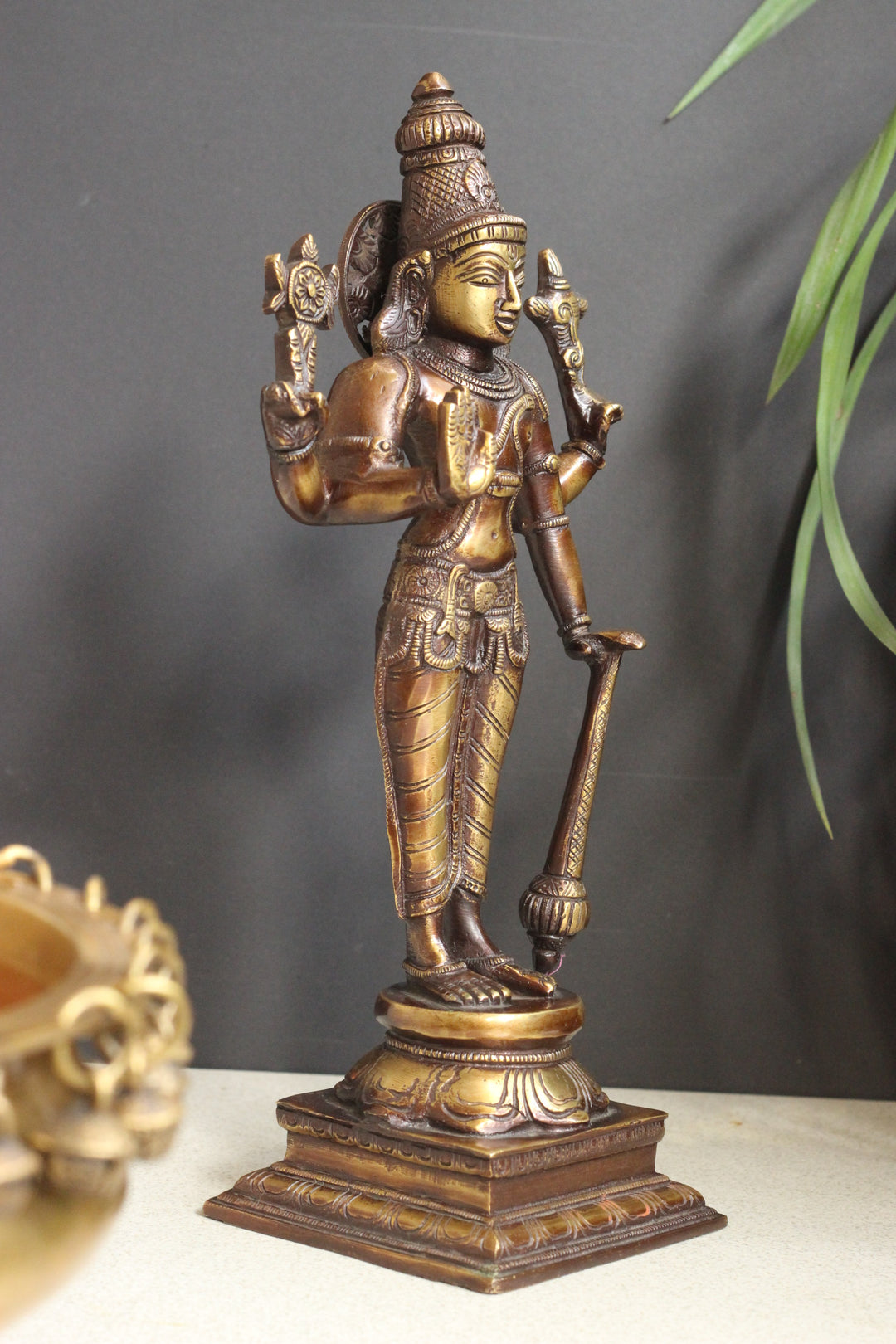 Brass Standing Vishnu 12''