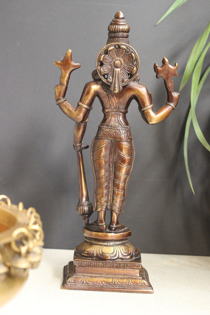 Brass Standing Vishnu 12''