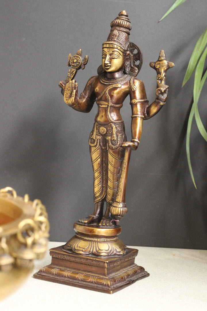 Brass Standing Vishnu 12''