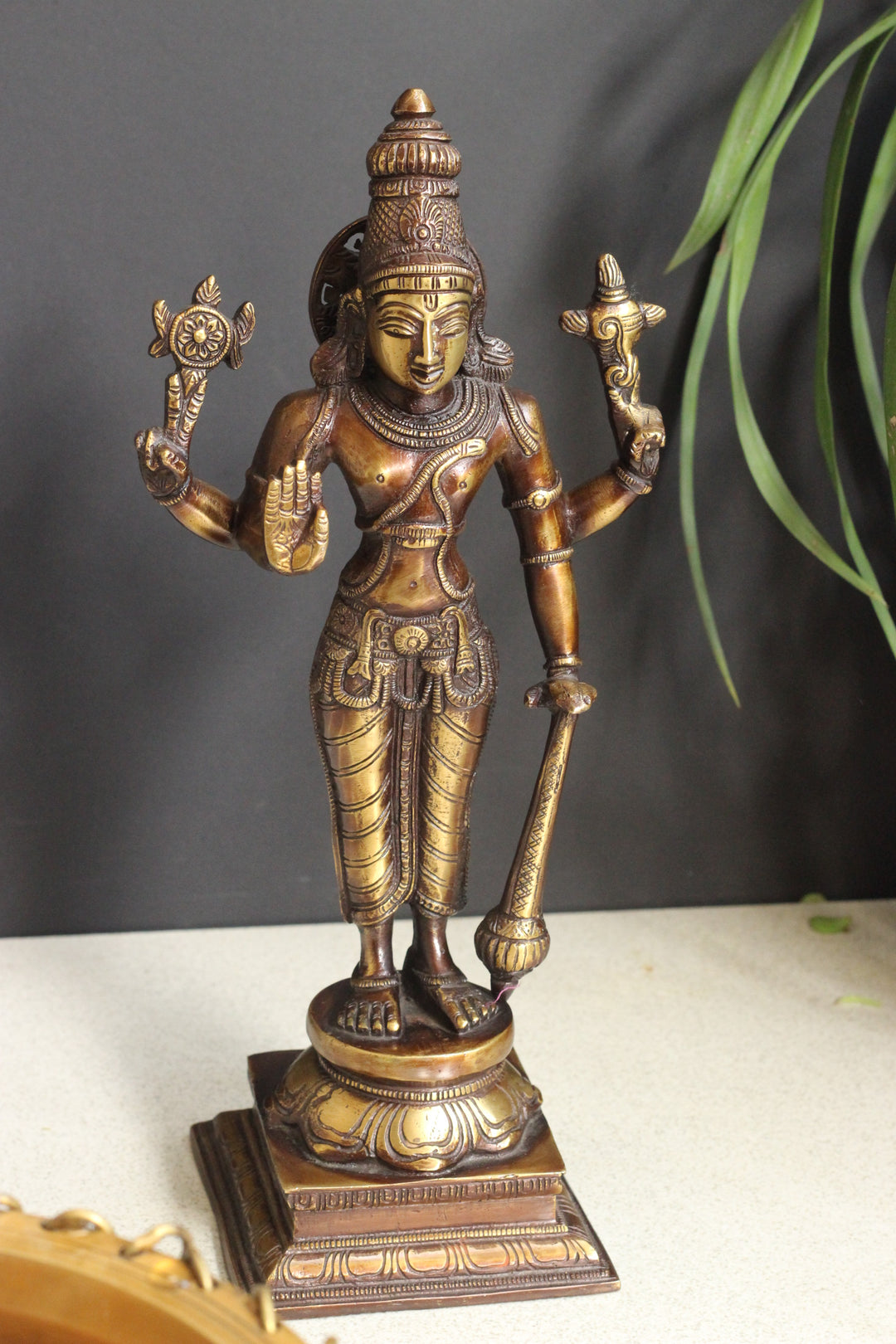 Brass Standing Vishnu 12''