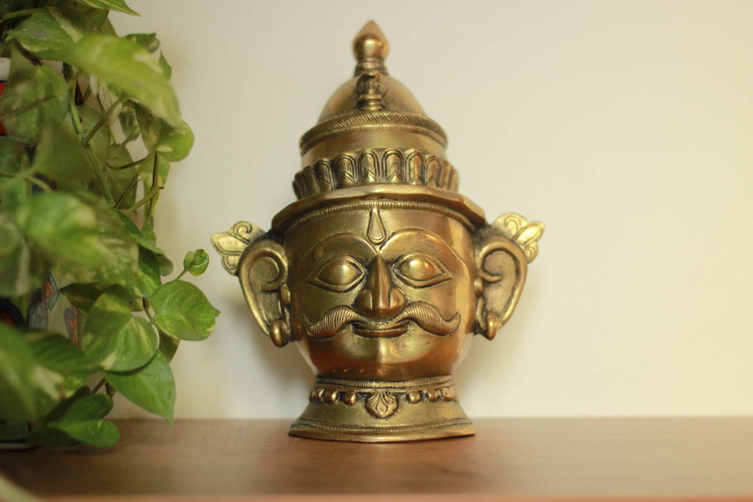 Brass Shiva And Gauri Mukhlingam Mask