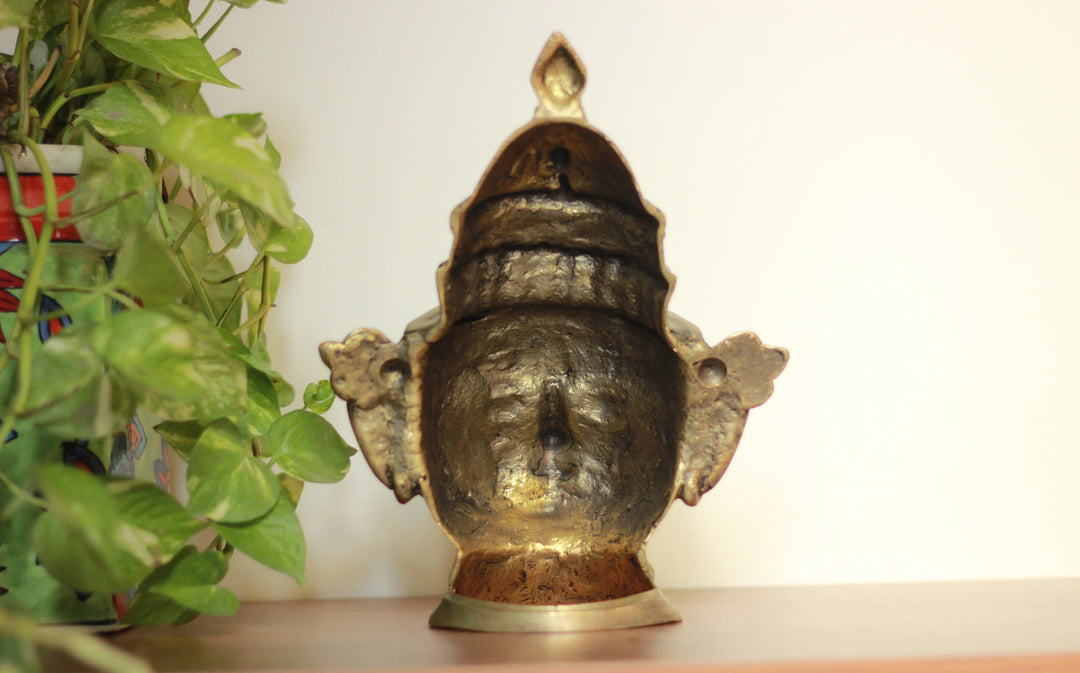 Brass Shiva And Gauri Mukhlingam Mask