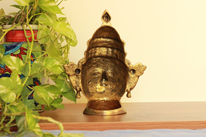 Brass Shiva And Gauri Mukhlingam Mask