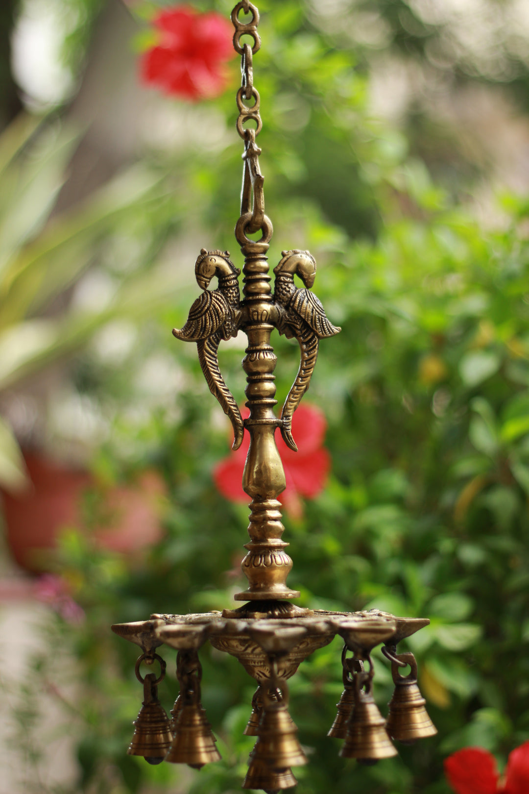 Brass Parrot Oil Hanging Diya