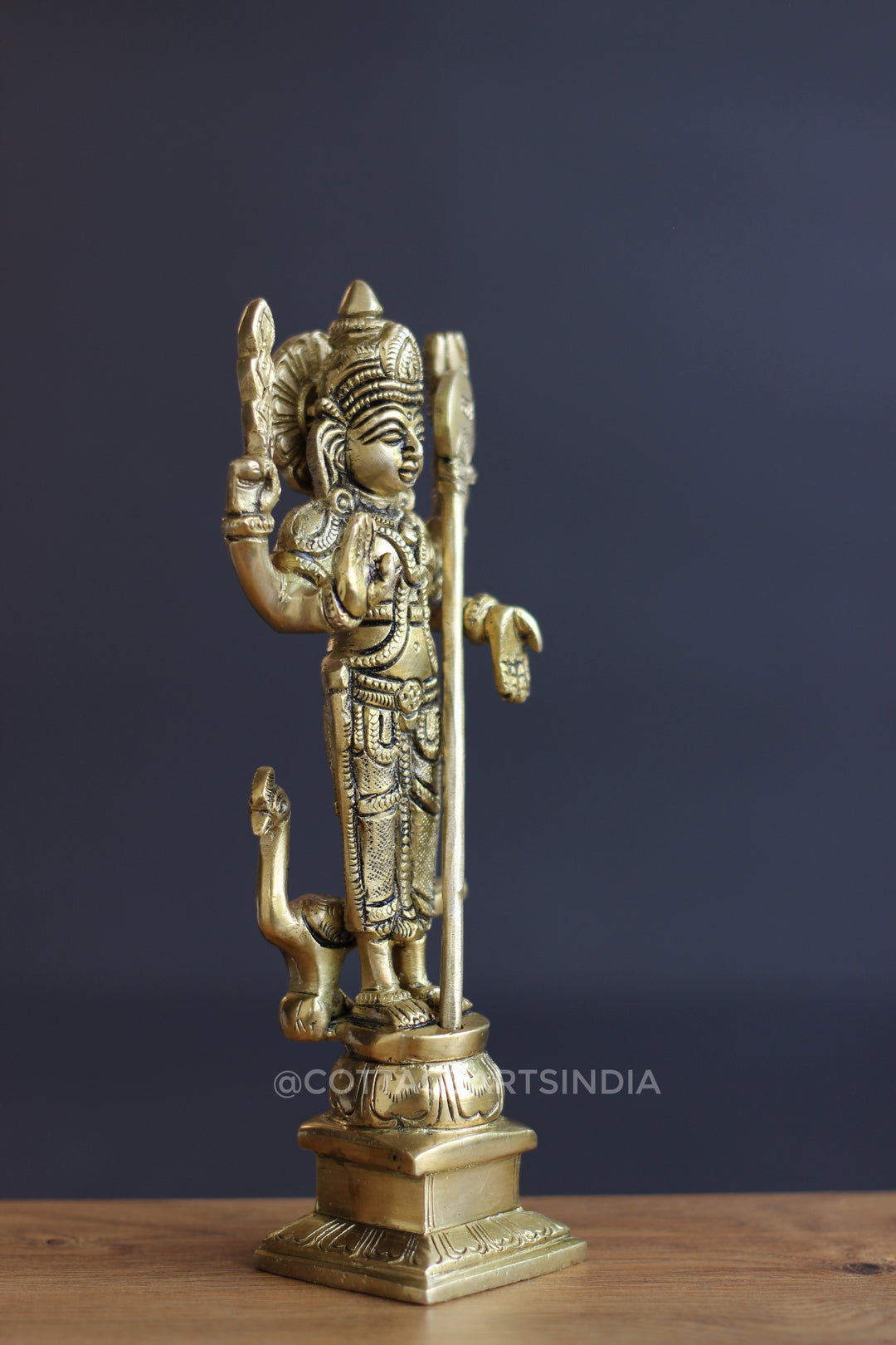 Brass Lord Murugan Peacock Statue