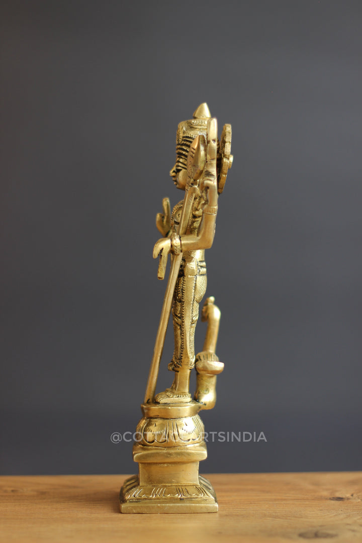 Brass Lord Murugan Peacock Statue