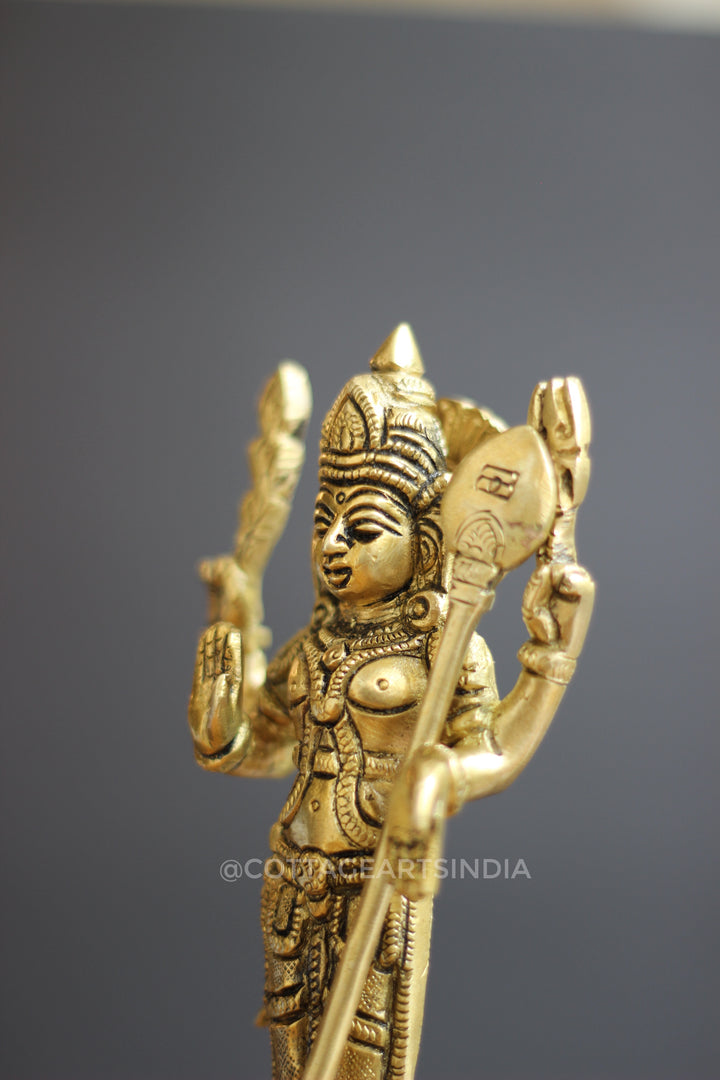 Brass Lord Murugan Peacock Statue