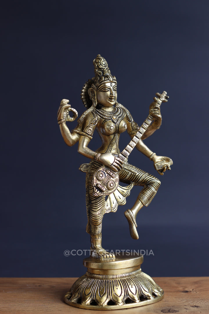 Brass Saraswati 11 "