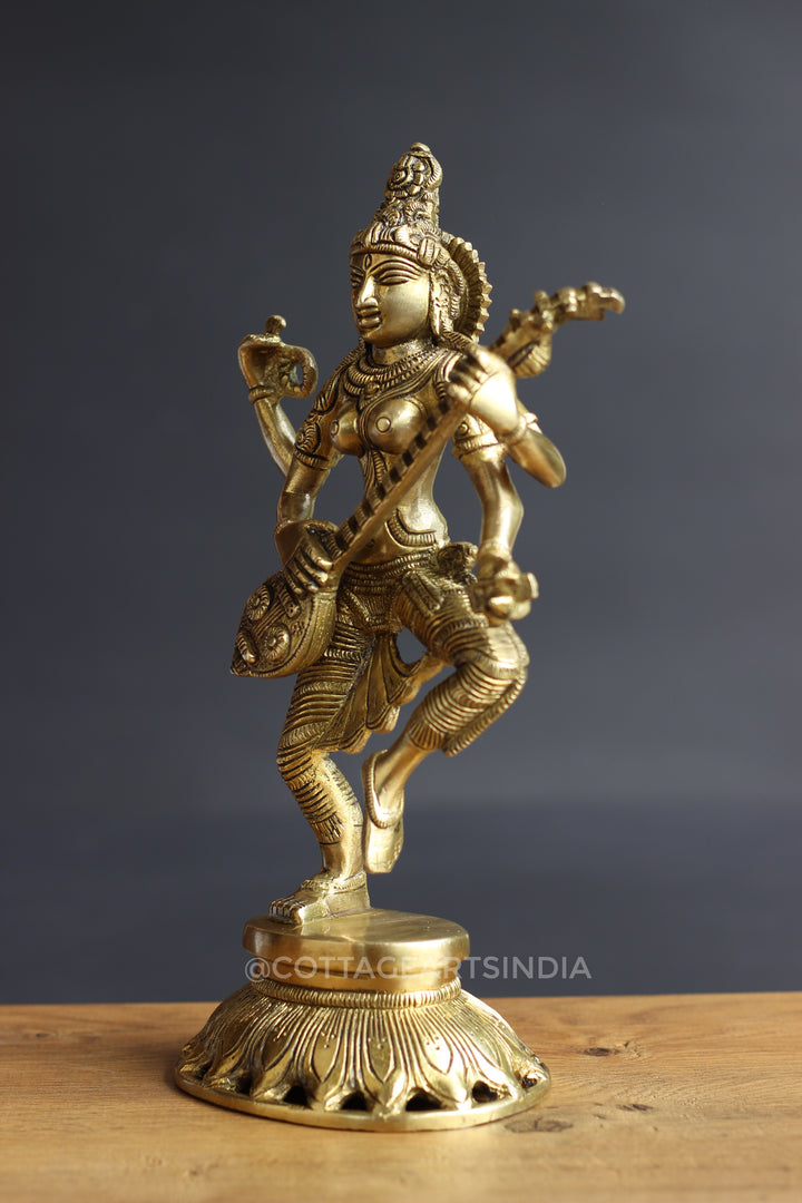 Brass Saraswati 11 "