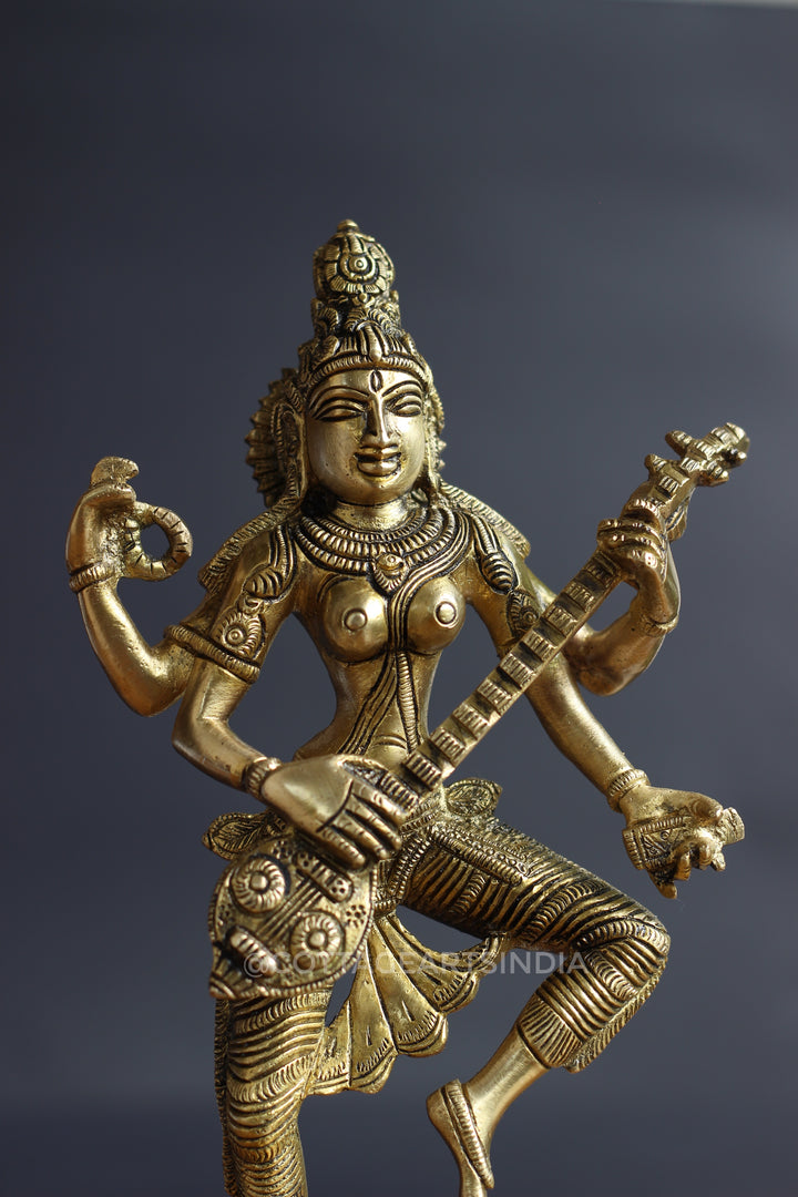 Brass Saraswati 11 "