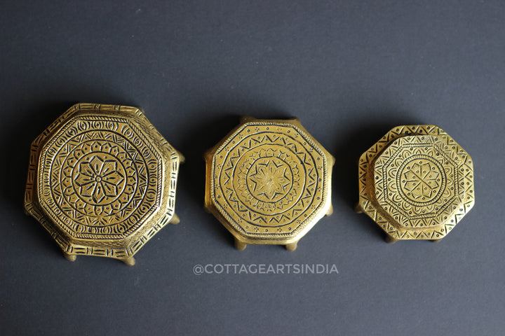 Brass Chowki Set of 3