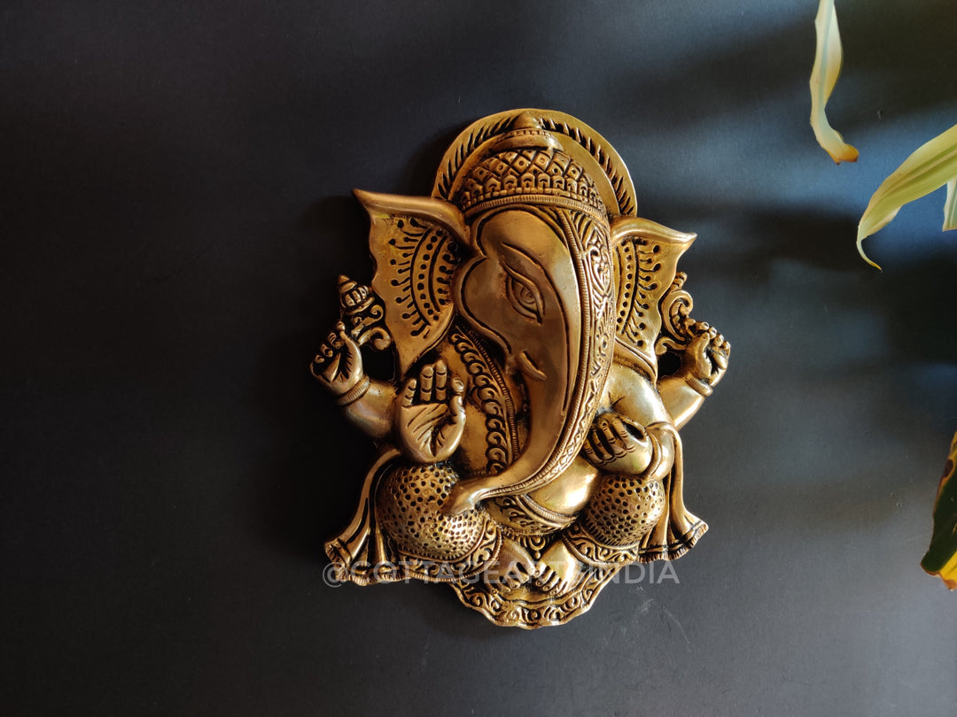 Brass Ganesha Wall Decor