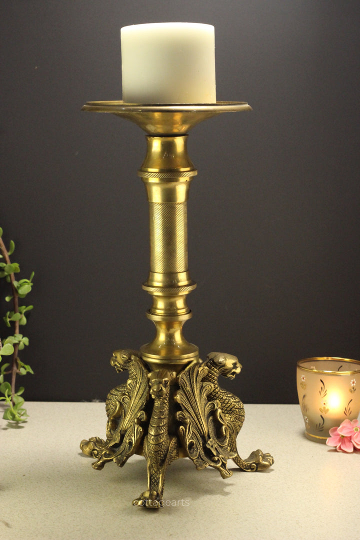 Brass Offering/Candle Stand Yali 13''