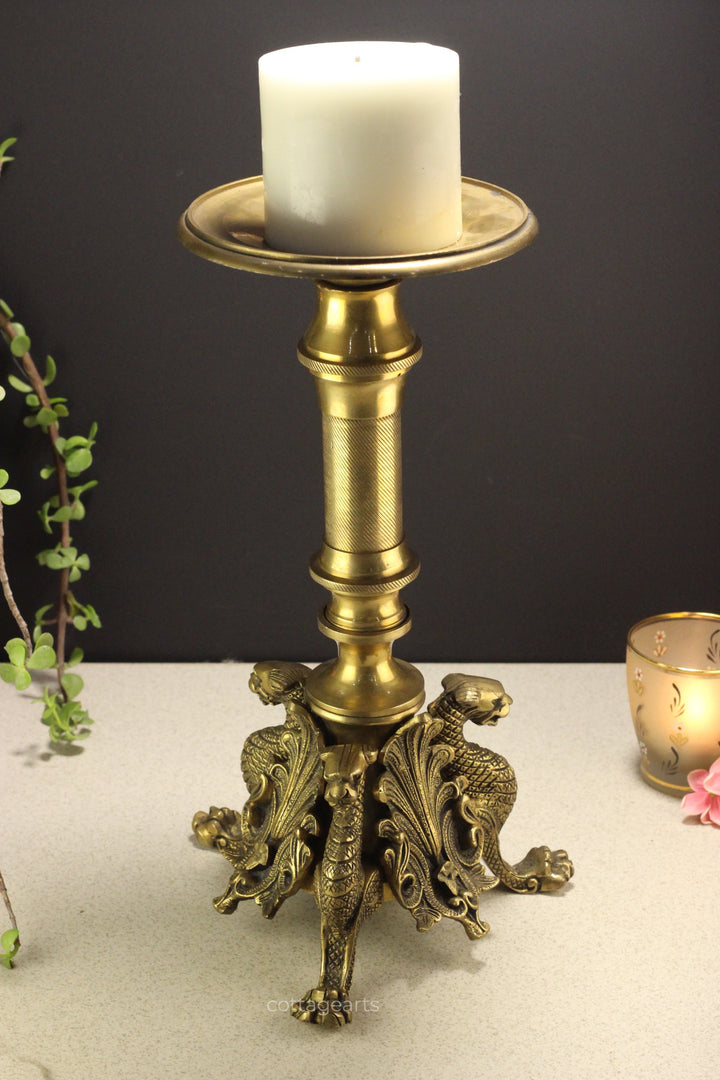 Brass Offering/Candle Stand Yali 13''