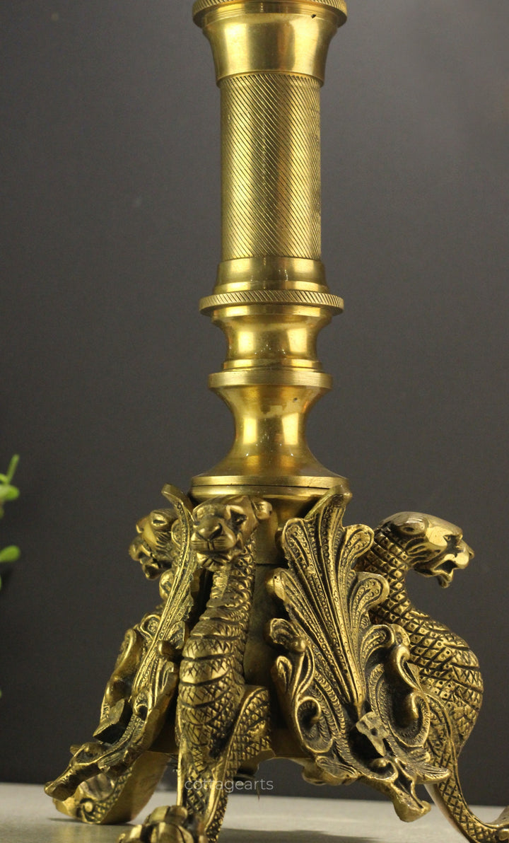 Brass Offering/Candle Stand Yali 13''