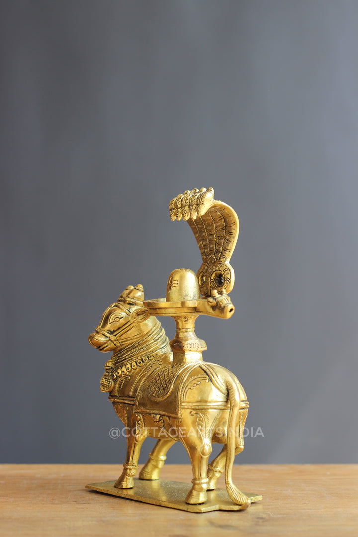 Brass Nandi with Shivalingam