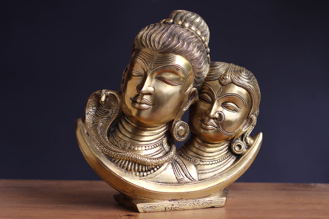 Brass Shiva Parvati Face