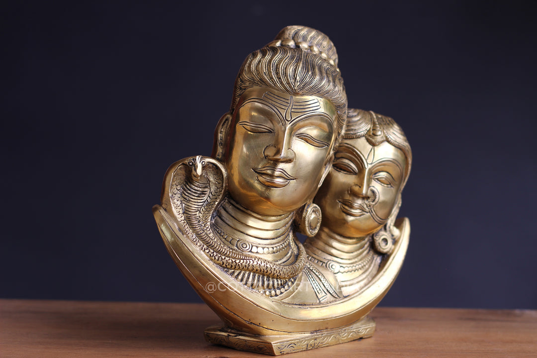 Brass Shiva Parvati Face