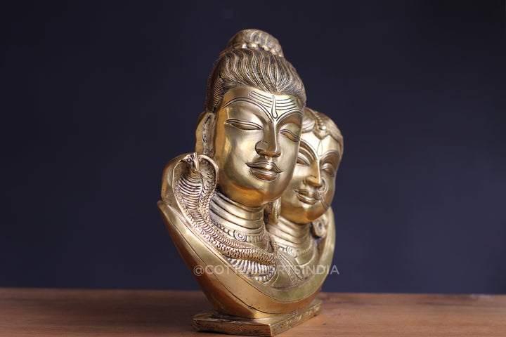 Brass Shiva Parvati Face