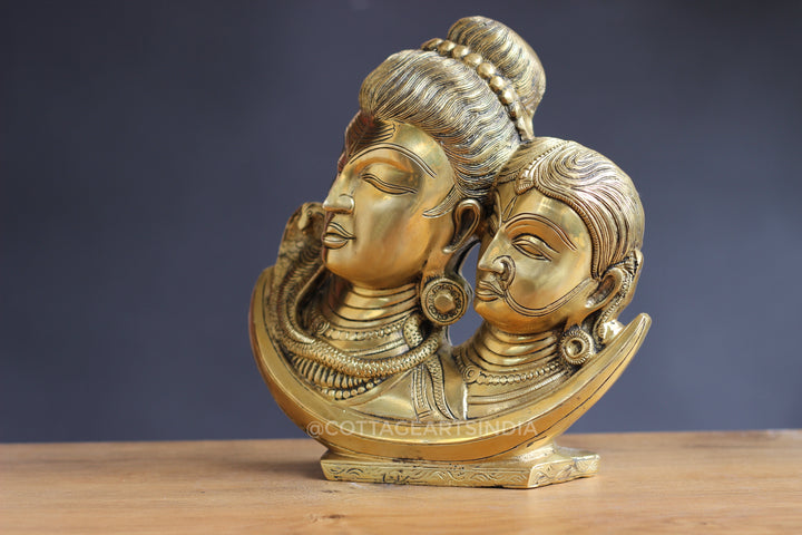 Brass Shiva Parvati Face