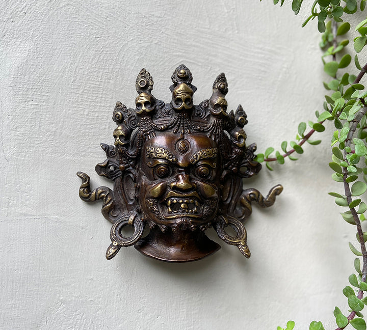 Brass Bhairav Wall Hanging Brass Bhairav