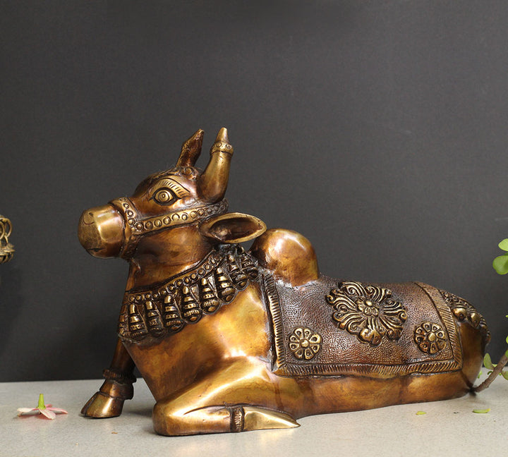 Brass Nandi Carving Work