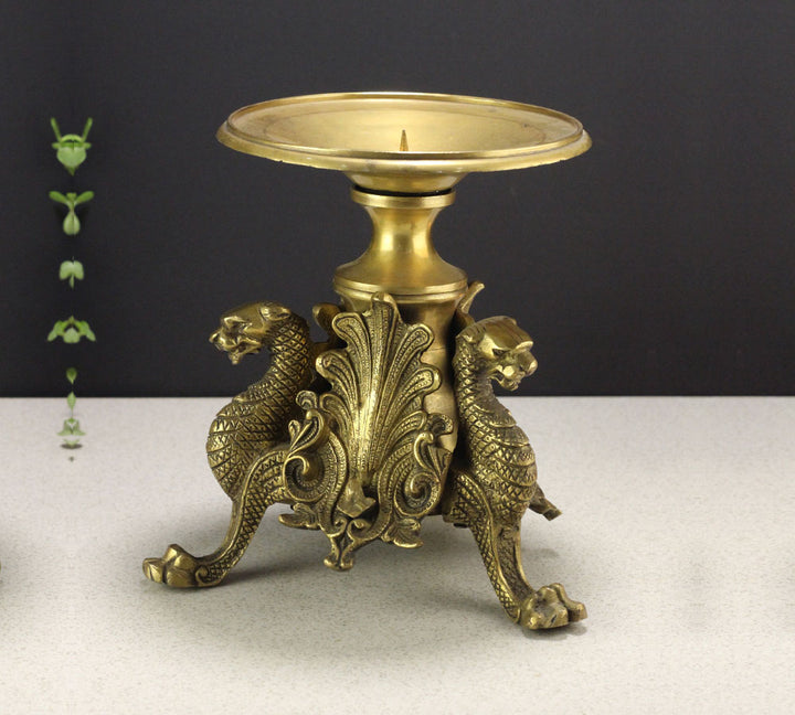 Brass Candle Stand Yali 7''