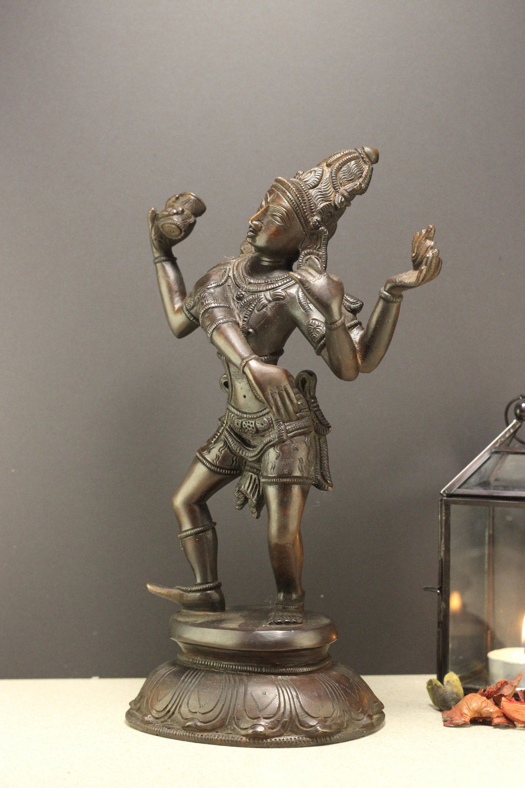 Brass Shiva Tandav Bronze Finish 11"